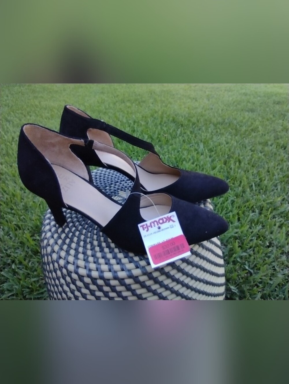 Black Women's Pointed Toe T-Strap Heels - Unbranded